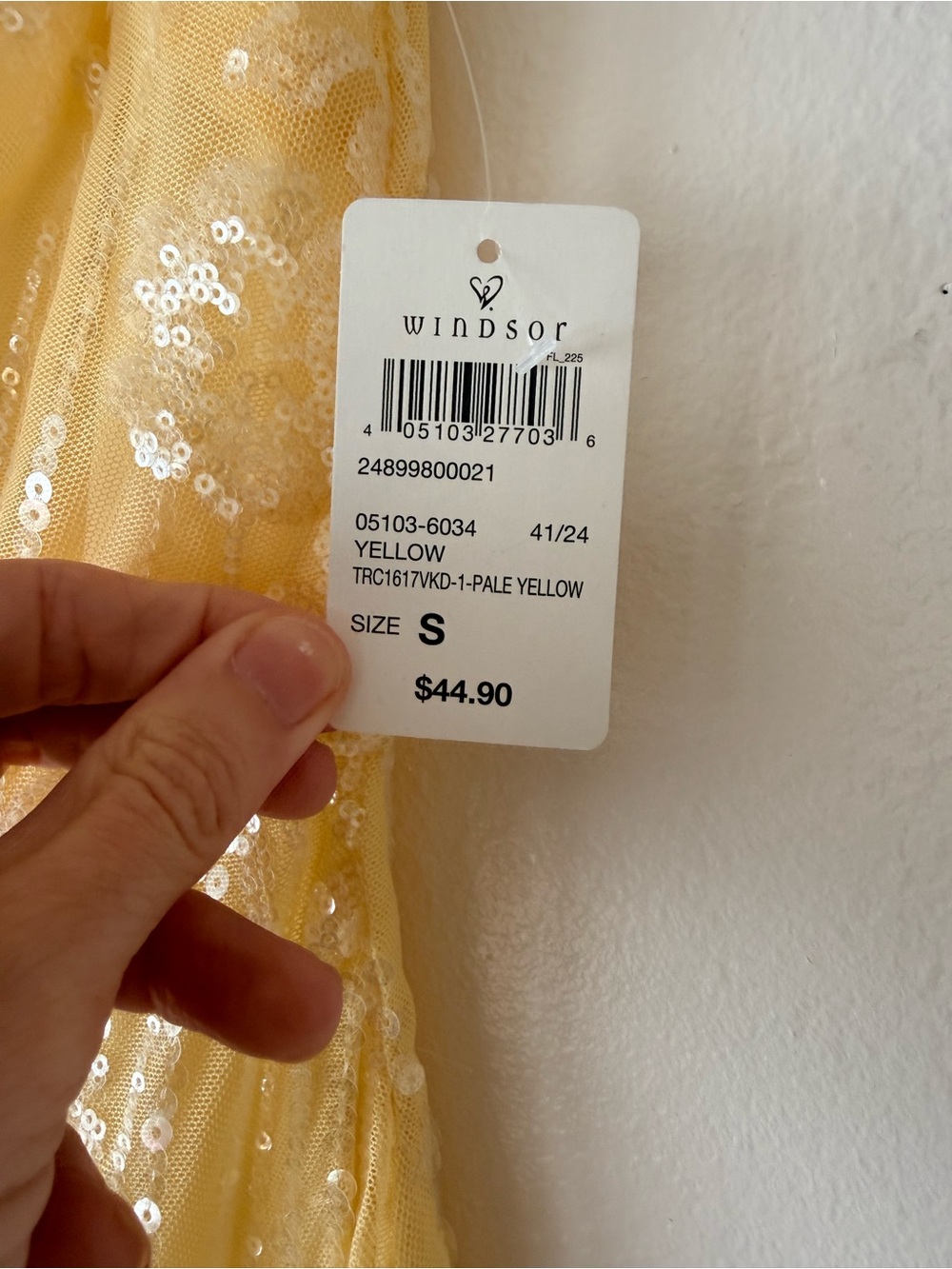 Windsor Yellow Sequin Spaghetti Strap Mini Dress - Picture 4 of 6